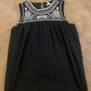 Caslon Black and White Embroidered Tank Top